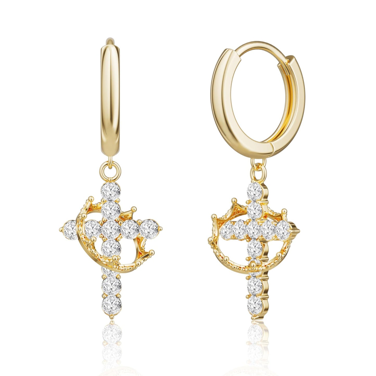 The Forever Cross & Crown Earrings