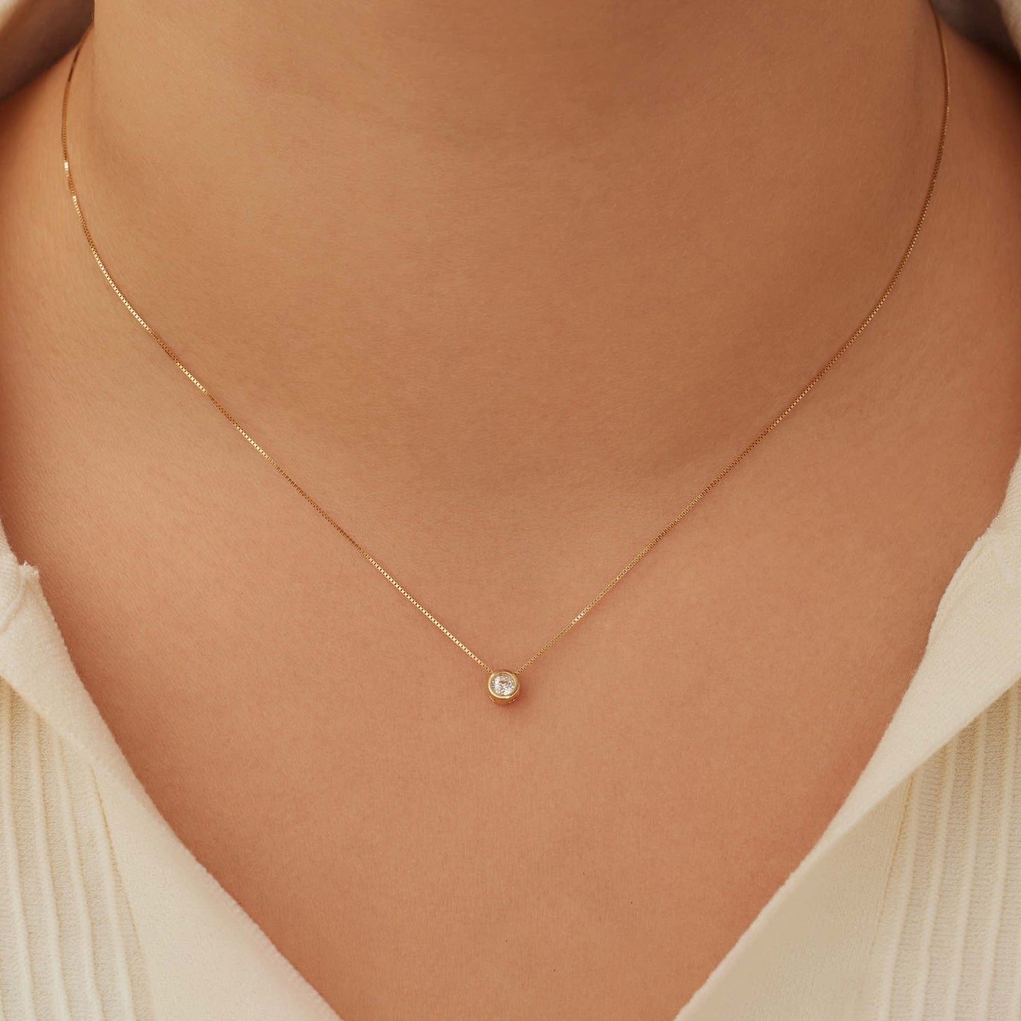 Rivoli Aélys 14k gold necklace with zirconia