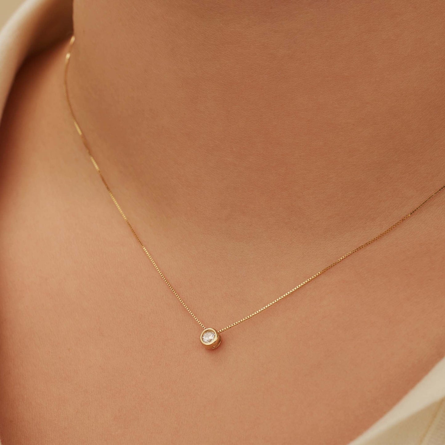 Rivoli Aélys 14k gold necklace with zirconia