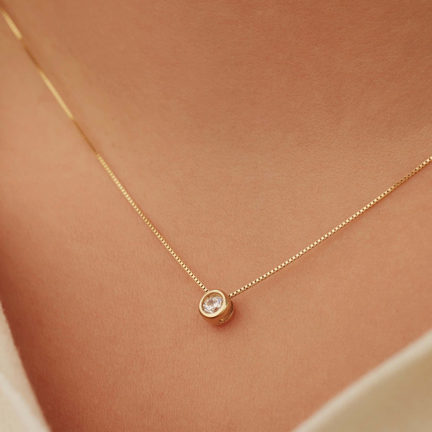 Rivoli Aélys 14k gold necklace with zirconia