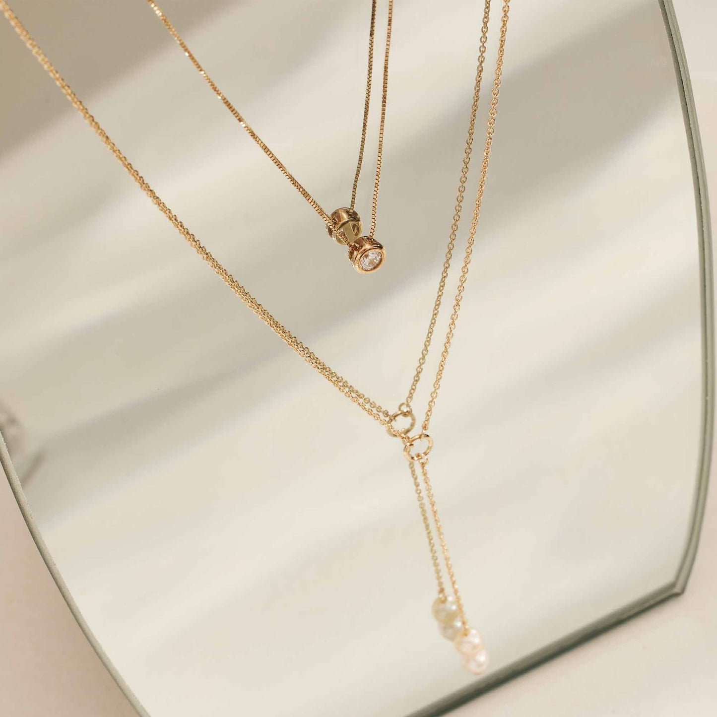 Rivoli Aélys 14k gold necklace with zirconia