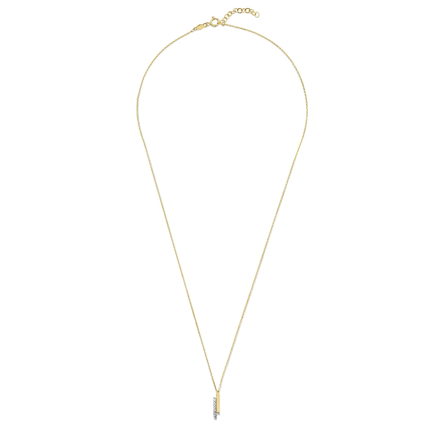 Alice 14 karat gold necklace with 2 rods