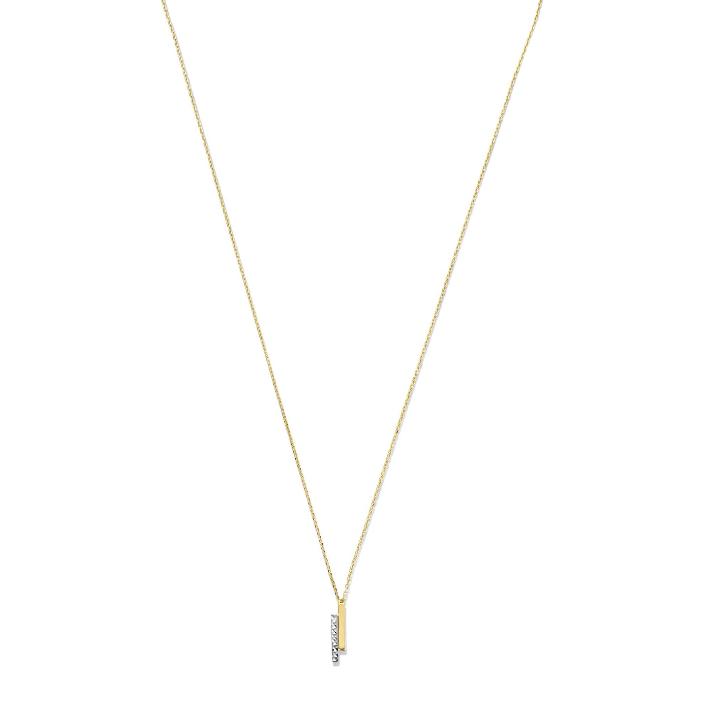 Alice 14 karat gold necklace with 2 rods