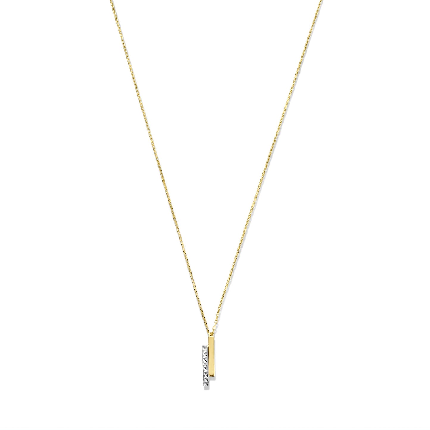Alice 14 karat gold necklace with 2 rods