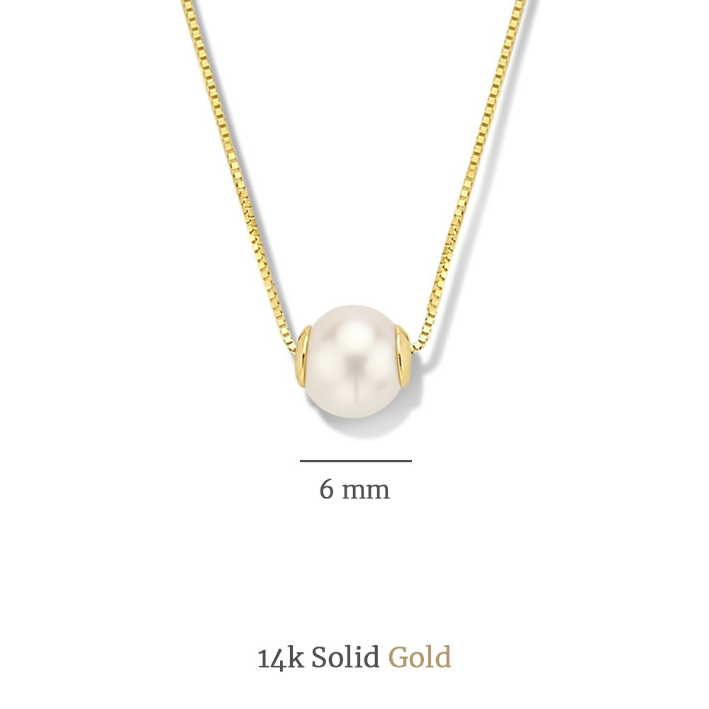 Belleville Pearl Drop – 14K Gold Luna Necklace