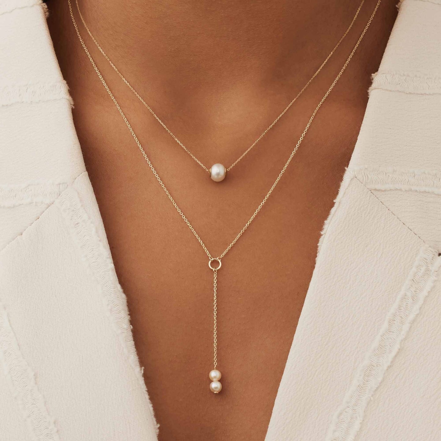 Belleville Pearl Drop – 14K Gold Luna Necklace