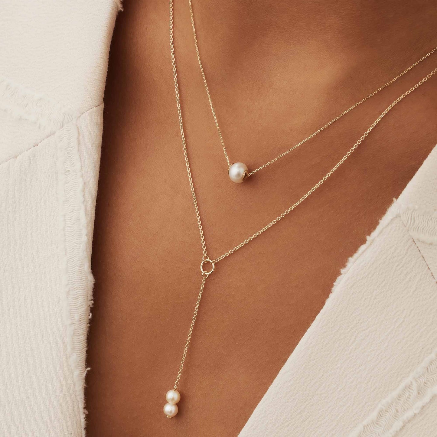 Belleville Pearl Drop – 14K Gold Luna Necklace