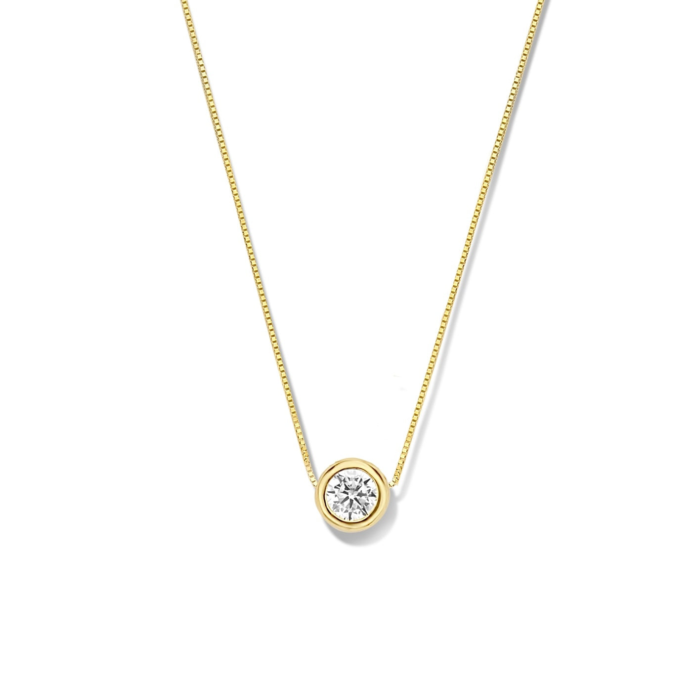Rivoli Aélys 14k gold necklace with zirconia