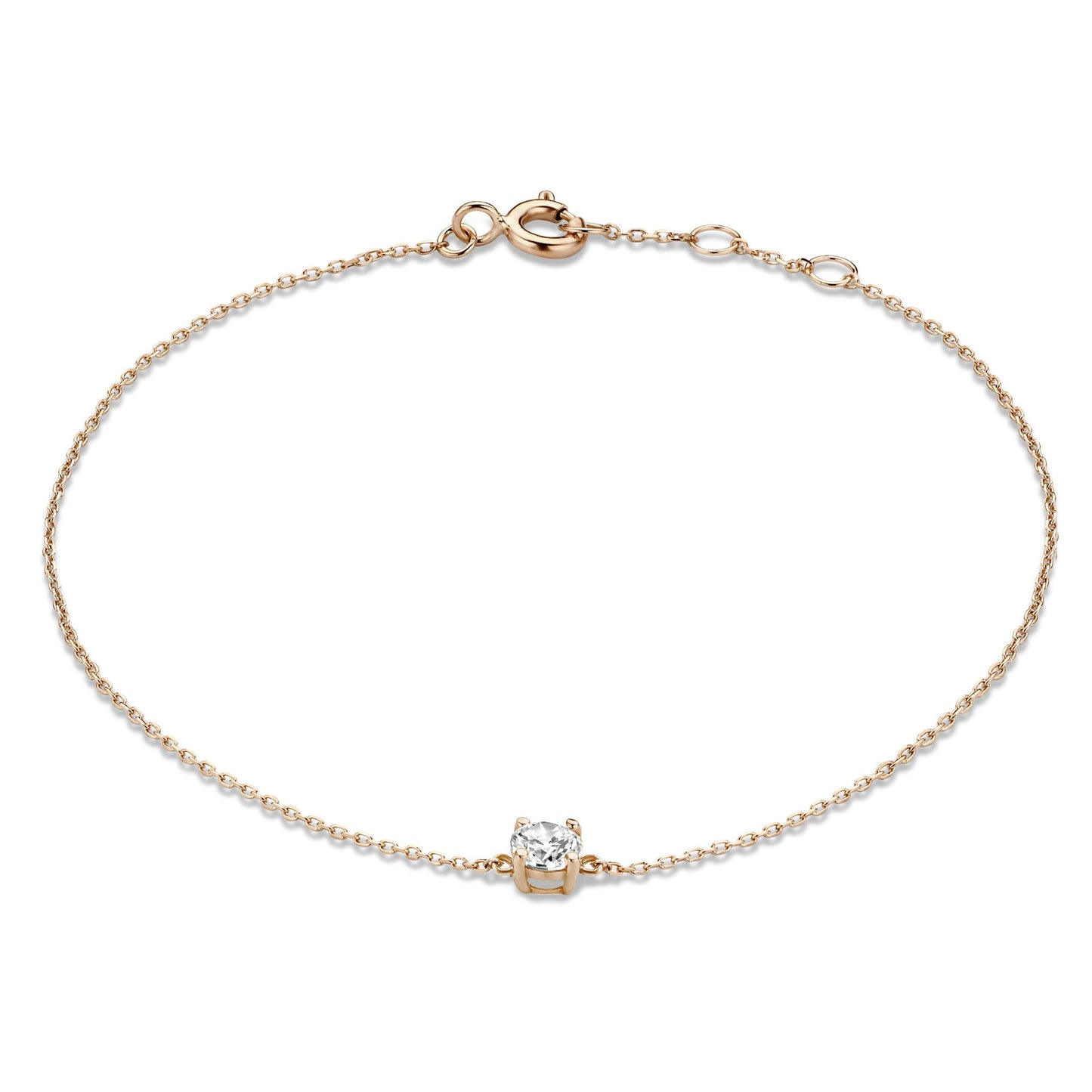 Apolline 14k rose gold bracelet with zirconia stone