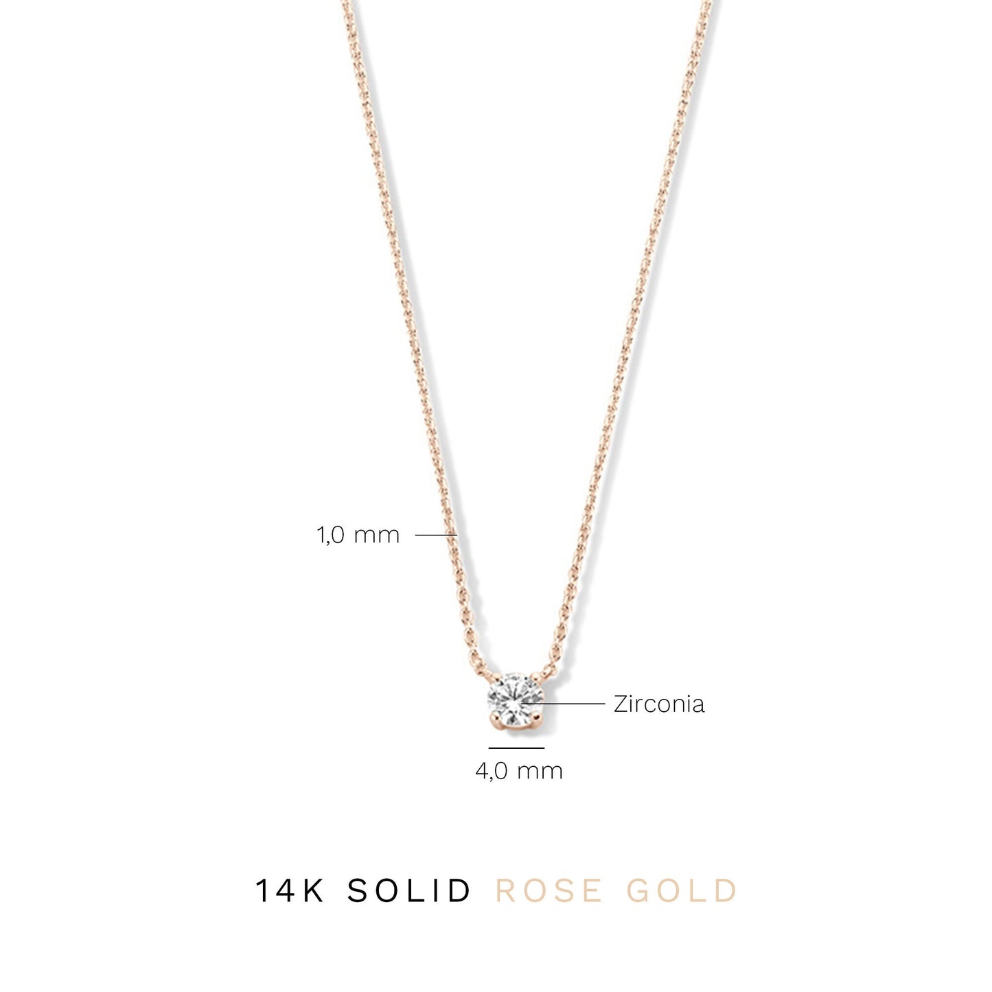 Garance Eternity – Zirconia & Rose Gold Necklace