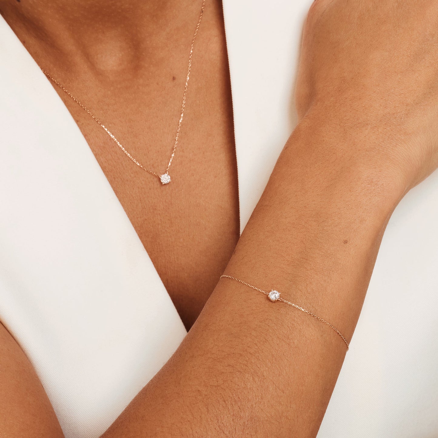 Apolline 14k rose gold bracelet with zirconia stone