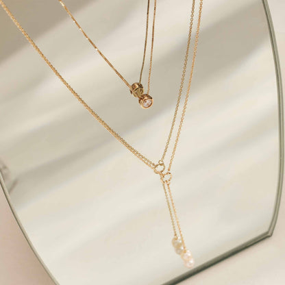 Rivoli Aélys 14k gold necklace with zirconia
