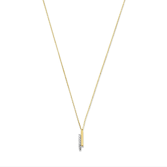 Alice 14 karat gold necklace with 2 rods
