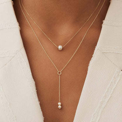 Belleville Pearl Drop – 14K Gold Luna Necklace