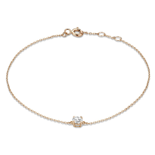 Apolline 14k rose gold bracelet with zirconia stone