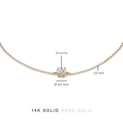 Apolline 14k rose gold bracelet with zirconia stone